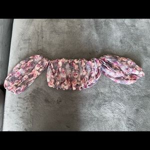 Off shoulder crop top (Floral)